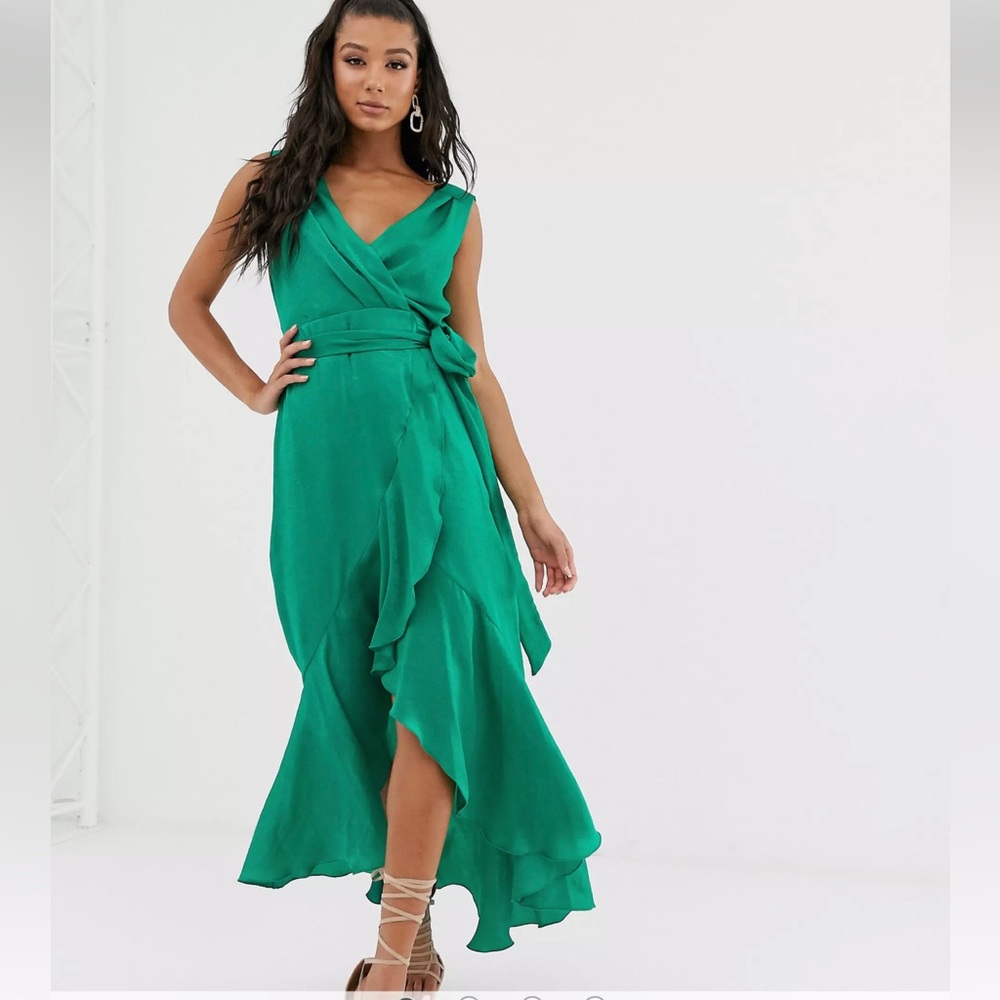 ASOS Flounce London Sleeveless Wrap Dress